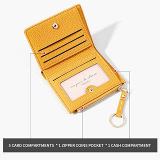 Fashionable and Multifunctional Short Zipper Bifold Wallet for Women