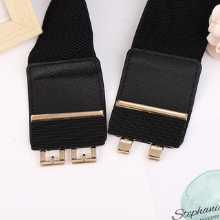 Women's Wide Stretch Belt with Elegant Metal Hook