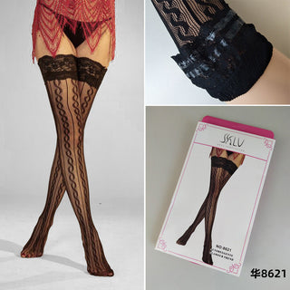 European and American Style Sexy Long Jacquard Socks Fishnet High Mesh Stockings