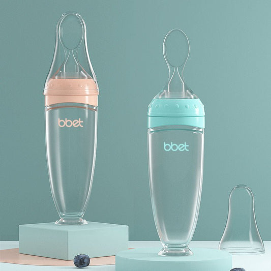 BBET Brand Baby Silicone Rice Paste Spoon Feeding Bottle