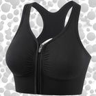 Shockproof Plus Size Running Yoga Fitness Cut-out Front Zipper Women's Sports Bra