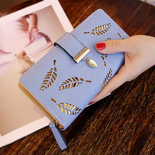 Korean Version Hollow Leaf Zipper Buckle Style Long Women's Wallet