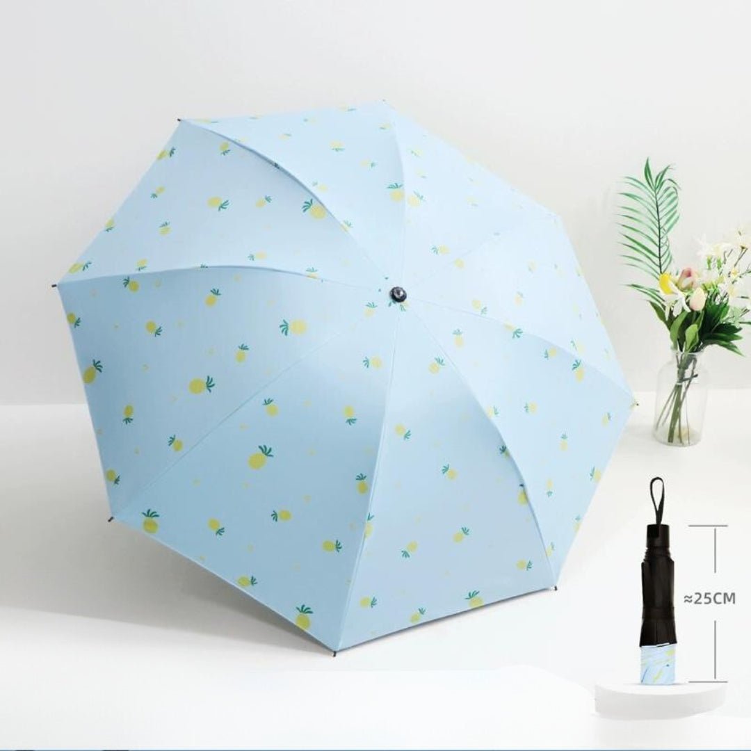 Carriable , Small print folding rain and sun umbrella