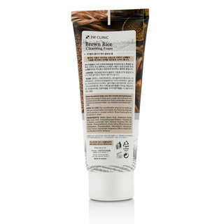 Tube of Brown Rice Cleansing Foam with 3W Clinic branding on a white background
