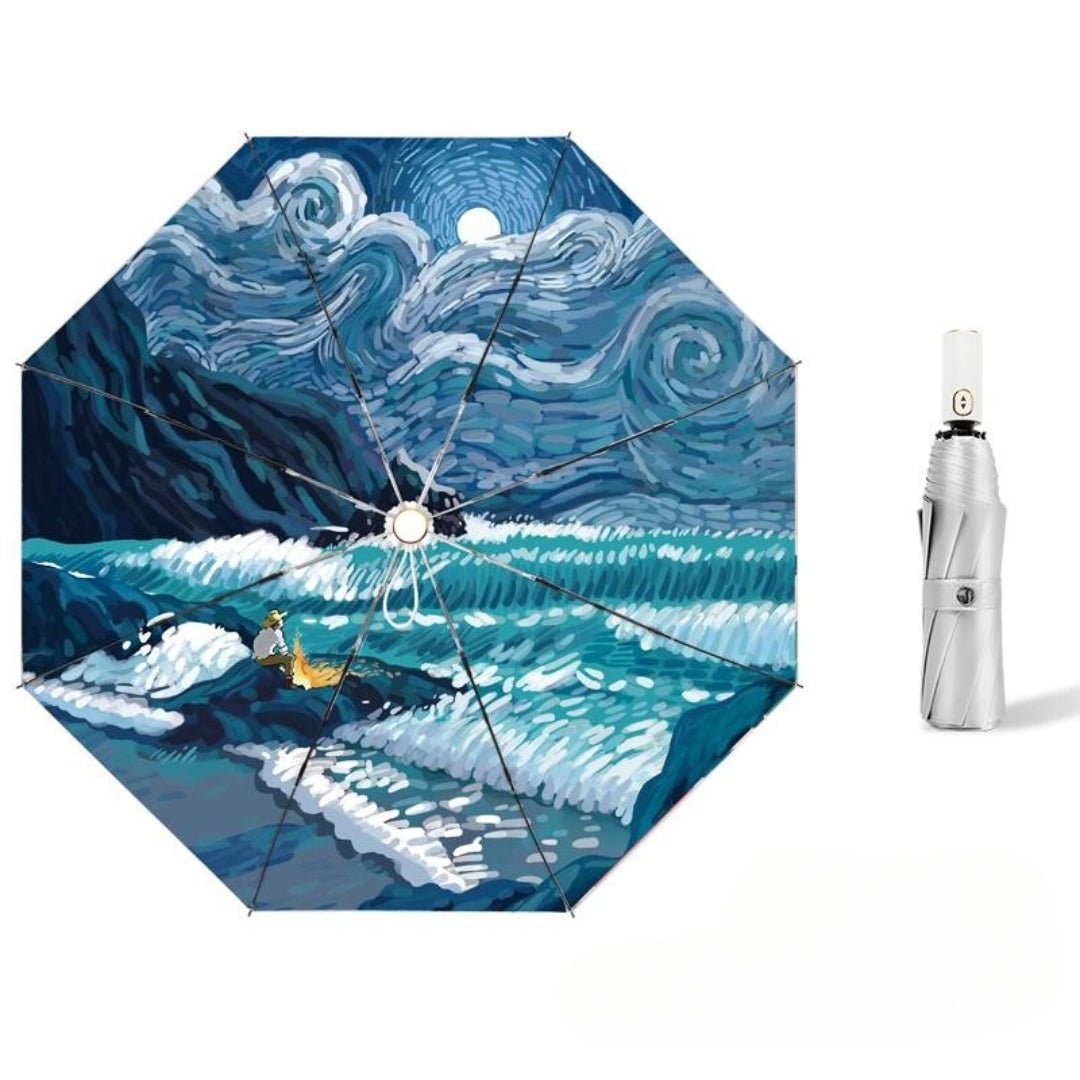 Starry Night Printed Automatic All Season Umbrella