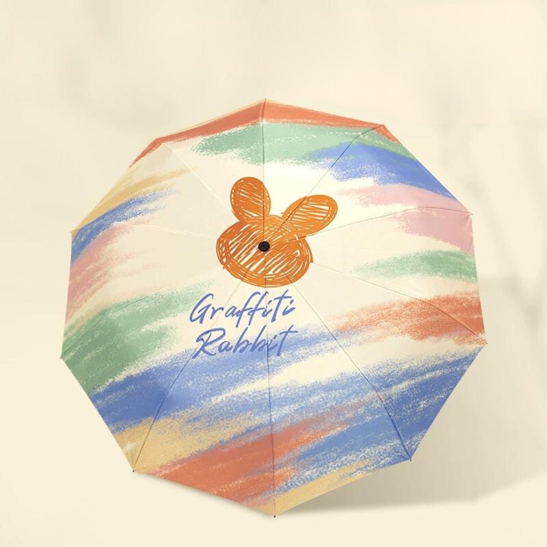 Rabbit graffiti all season fully automatic one click umbrella.