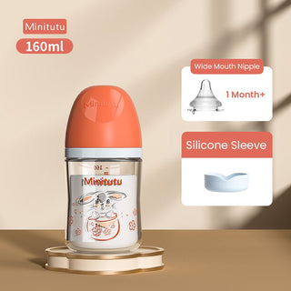 Minitutu Brand Anti Colic Glass Feeding Bottle for Baby