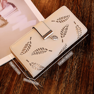 Korean Version Hollow Leaf Zipper Buckle Style Long Women's Wallet