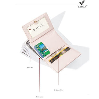 YADAS Cute Multipurpose PU Trifold Coin Wallet for Ladies