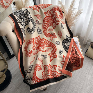 Colorful Floral Design Women's Luxury Winter Shawl Scarf