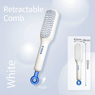 KUULA Retractable One-Click Self-Cleaning Detangling Scalp Massage Hair Brush - Pastel Pink Selection