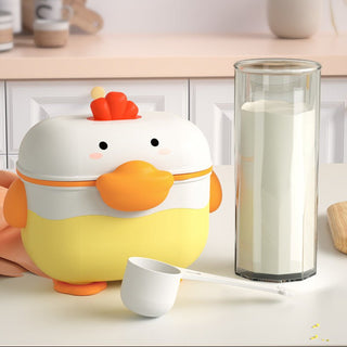 Cute Duck Shape Portable Air Tide Milk Powder Storage Box With Spoon