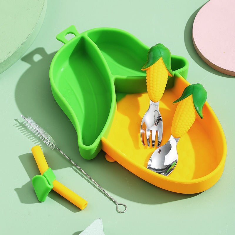 Children's Attractive Cartoon Shaped Multichambered Silicone Dinner Plate