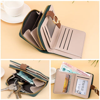 Korean Version Zipper Solid Color Women's Card Holder Wallet