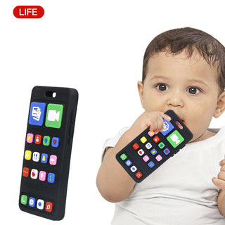 Silicone Toy Press Mobile Phone Shaped Baby Teether