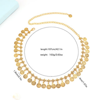 Vintage Disc Tassel Coin Waist Chain Women's Belt