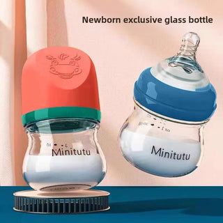 Minitutu Brand Wide Diameter Glass Feeding Bottle For Baby