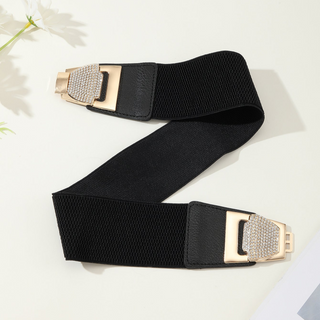 Rhinestone Inlaid Fashionable Buckle Waist Belt for Women