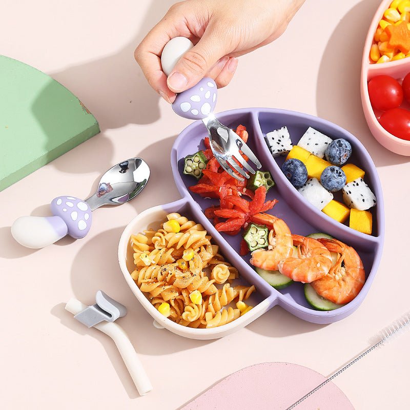 Children's Attractive Cartoon Shaped Multichambered Silicone Dinner Plate