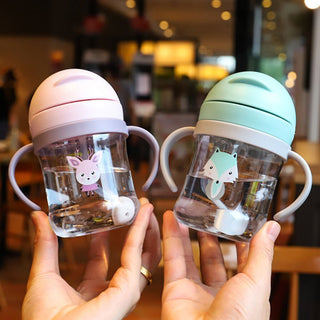 Children's Anti Drop Drinking Bottle Mum Pot with Straw