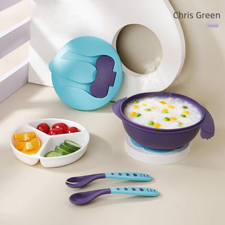 Portable Anti Slip 5pcs Set Food Grade rubber Silicon bowl with Spoon for Kids