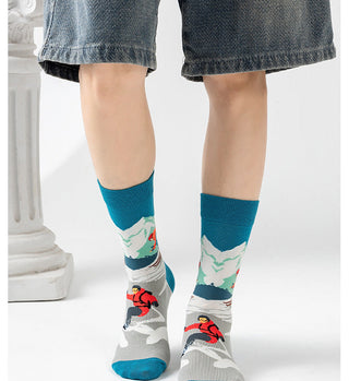 Cartoon color trendy cotton autumn and spring socks for men & women