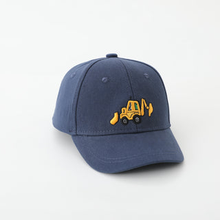 Excavator Flagged Children's Embroidered Baseball Cap for All Seasons