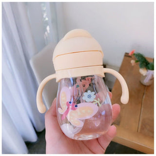 Cute Size Portable Water Bottle Mum Pot with Straw for Children