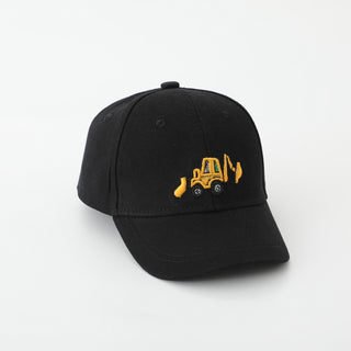 Excavator Flagged Children's Embroidered Baseball Cap for All Seasons