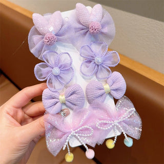 Cloth flower Super Fairy Cute Bows Hairpin Set