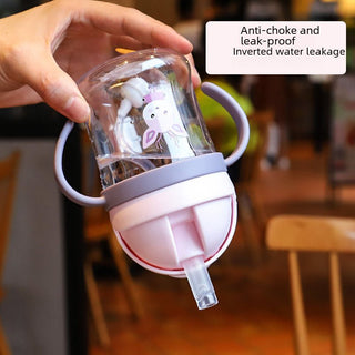 Children's Anti Drop Drinking Bottle Mum Pot with Straw