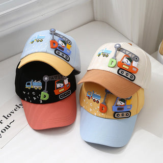 3D Crane Flagged Comfy Baseball Cap for Kids