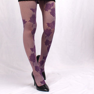 Premium Thick Thread Fine Knitted Two-color Jacquard Sexy Pantyhose Stockings