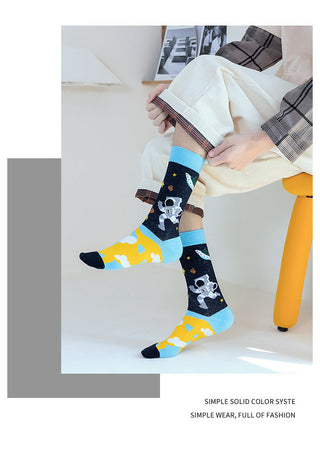 Cartoon color trendy cotton autumn and spring socks for men & women