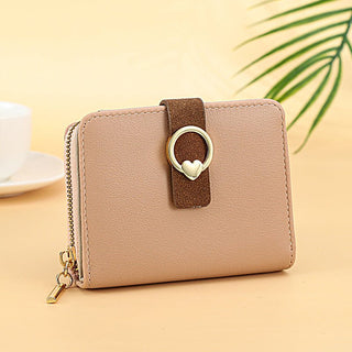 Korean Version Zipper Solid Color Women's Card Holder Wallet