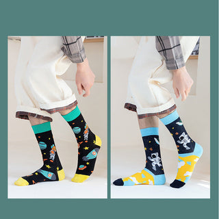 Cartoon color trendy cotton autumn and spring socks for men & women