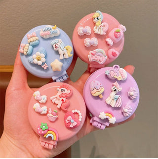 Children's Folding Air Cushion Mini Massage Comb With Mirror