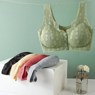 Korean style Seamless Front Open Button Comfortable Padding Bra