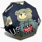 Bear Cartoon-Printed Automatic Folding Umbrella for All Season