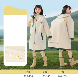 Children's Thickened Waterproof Rain Poncho Maxi Length Backpack Cover