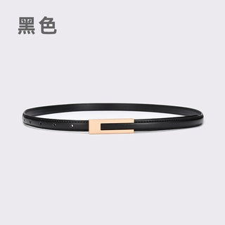 Women's Elegant Style Genuine Leather Belt with Polished Buckle