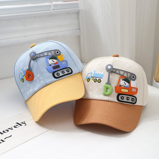 3D Crane Flagged Comfy Baseball Cap for Kids