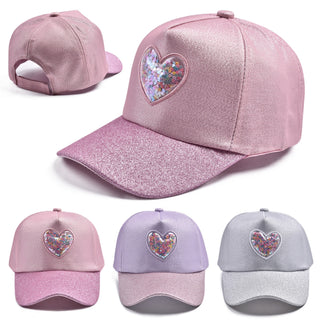Love Sequined Party Baseball Cap For Children