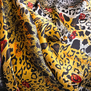 Women's Multicolor Leopard Printed Comfortable Satin Silk Scarf