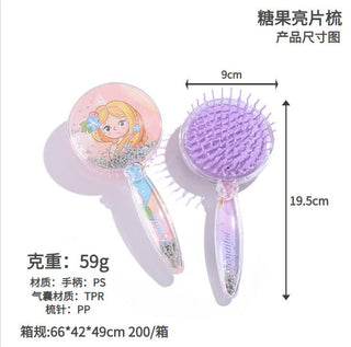 Cute Princess Glitter Massage Hair Comb For girl
