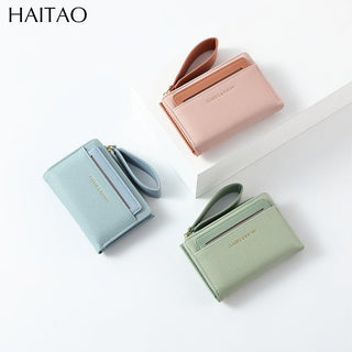 Women's High Quality Solid Color Zipper Coin Purse Card Holder Wallet