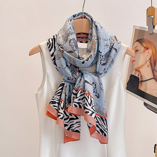All Season Friendly Both Side Colorful Printed Women's Viscose Scarf