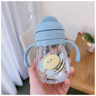 Cute Size Portable Water Bottle Mum Pot with Straw for Children