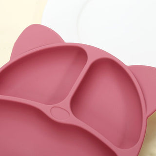 Infant integrated compartment Anti Slip Silicon Dine Plate for Children