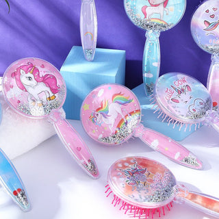 Cute Princess Glitter Massage Hair Comb For girl